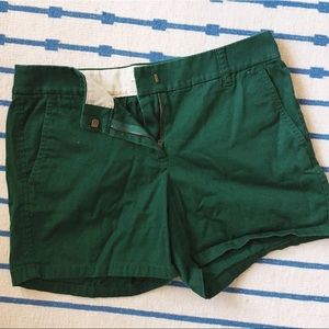 Deep green j.crew shorts